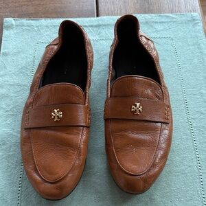 Tory Burch Brown Leather Loafers